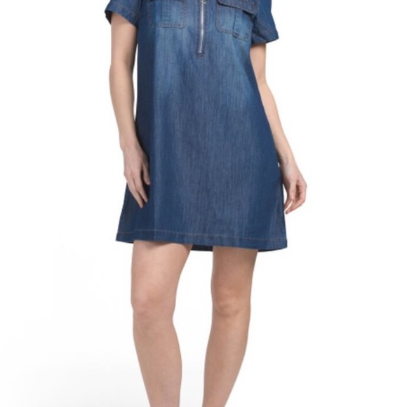 Given Kale Anthropologie Denim Short Sleeve Dress - Picture 5 of 6